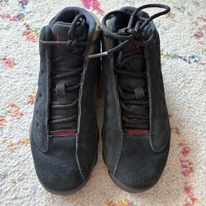 Jordan Kids Black and Red Suede Sneakers Sz 1 Like New